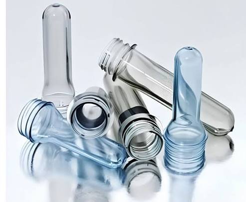 Clear PET bottle preforms in several shapes